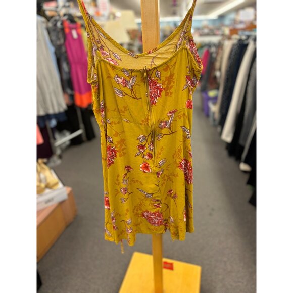 Charlotte Russe Womens Yellow Floral Tank Dress S Rayon - Picture 2 of 4